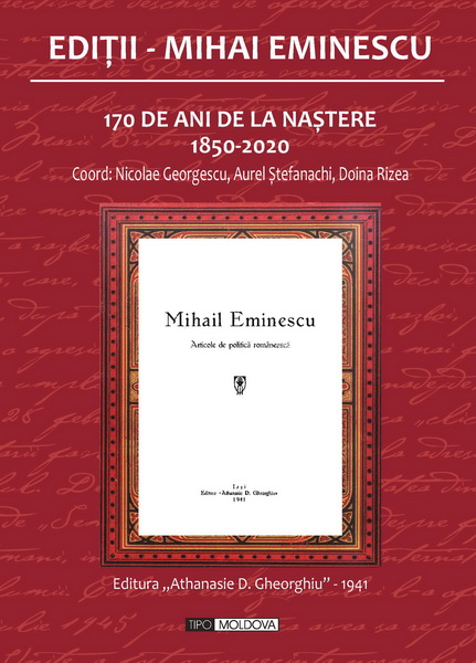 coperta carte editii - mihai eminescu 158 de mihai eminescu